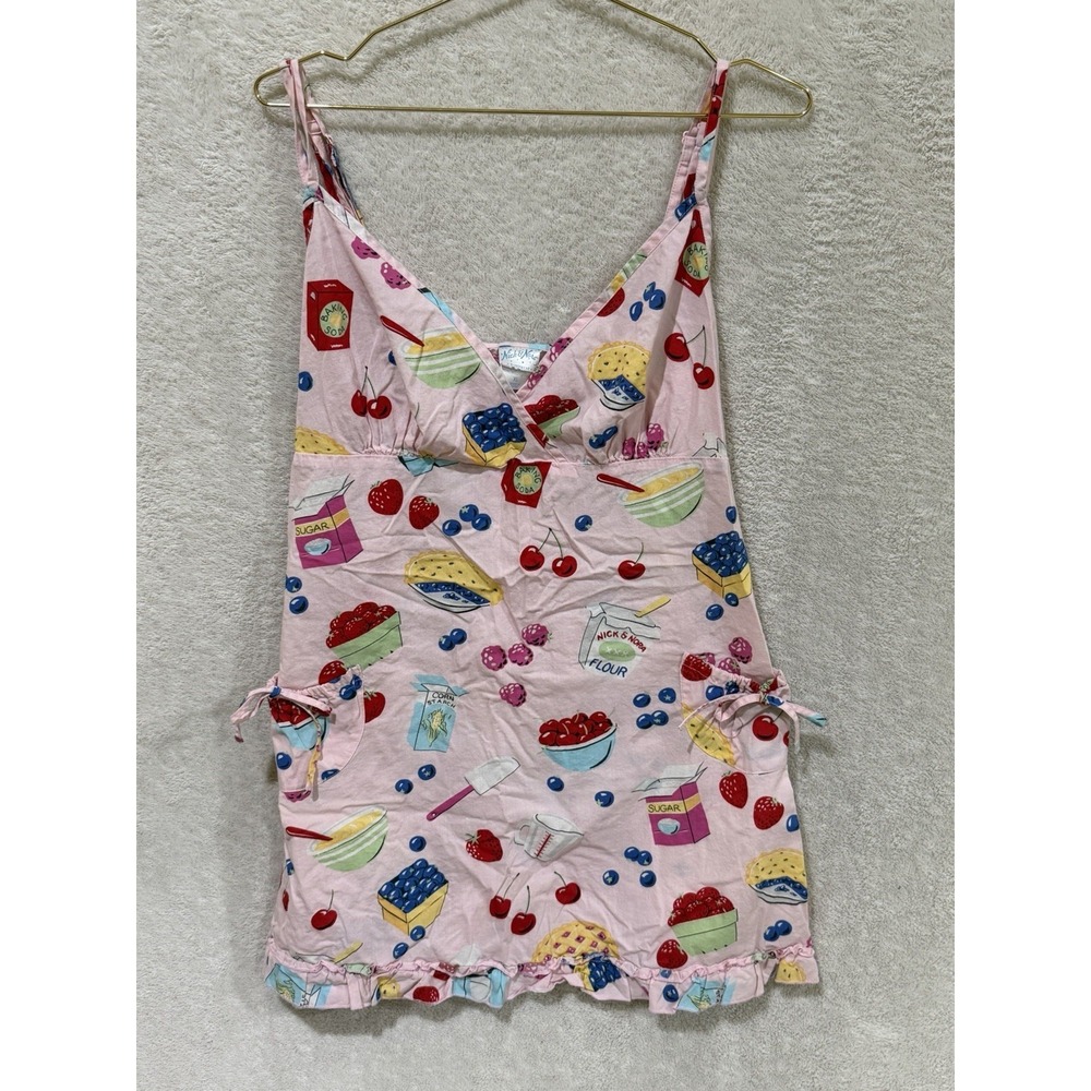 Nick & Nora Size XL Nightie Pajamas Nightgown Berry Pie Baking Print Adj Strap
